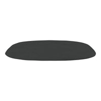 Black oval mat with a smooth, matte finish, offering a minimalist and modern design for any space.