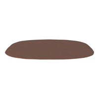 Brown oval mat with a smooth, solid color, perfect for various interior styles.