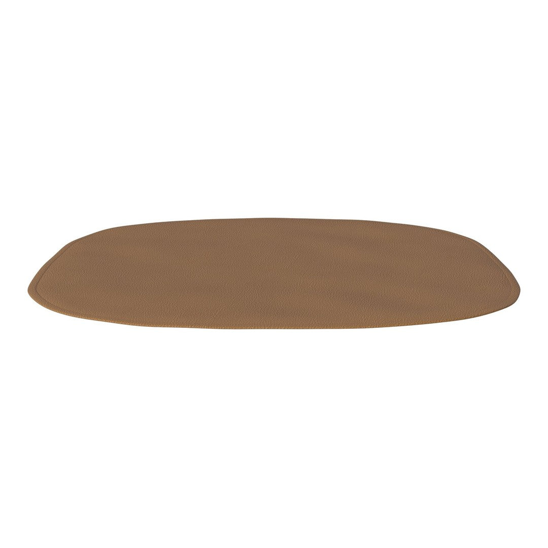 Brown, smooth, oval mat with a subtle matte finish, perfect for versatile home decor.