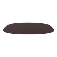 Dark brown oval surface with a smooth texture and subtle sheen, perfect for modern decor.