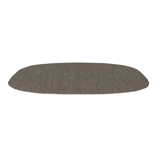 Soft brown oval mat with a textured surface, perfect for adding warmth to any space.