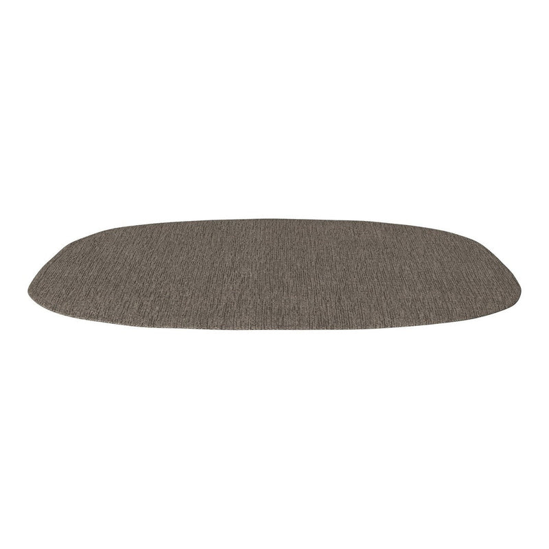 Soft brown oval mat with a textured surface, perfect for adding warmth to any space.