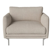Neutral beige upholstered chair with a smooth texture and minimalistic design. Perfect for modern decor.