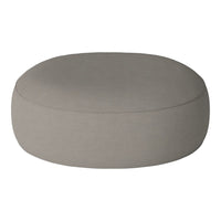 Round gray pouf with a smooth, minimalist texture, ideal for modern decor. Perfect for living room seating or accents.