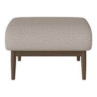Beige textured upholstery with subtle patterns on a wooden base. Perfect for modern decor.