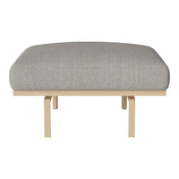 Light gray upholstered cushion on a wooden frame, showcasing a subtle textured pattern. Perfect for modern decor.