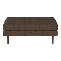 Brown textured ottoman with a clean, modern design and minimalist metal legs. Perfect for any contemporary space.