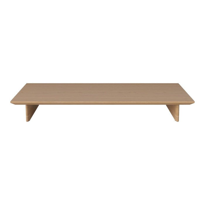 Light beige raised tabletop with smooth, minimalist design; ideal for modern decor accents.
