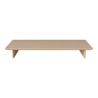 Beige minimalist coffee table with a smooth surface and simple, modern design. Ideal for contemporary decor.