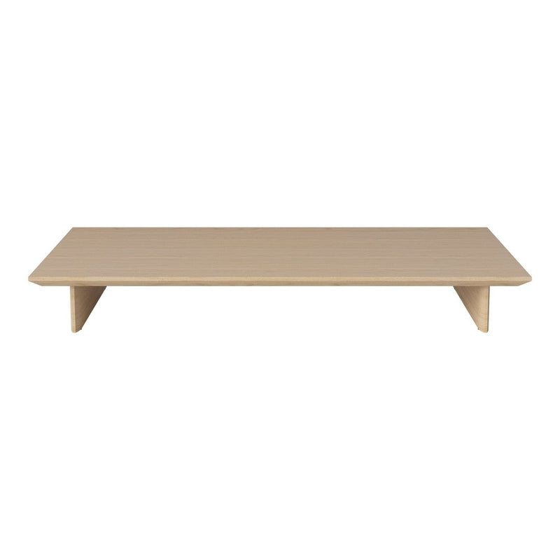 Beige minimalist coffee table with a smooth surface and simple, modern design. Ideal for contemporary decor.