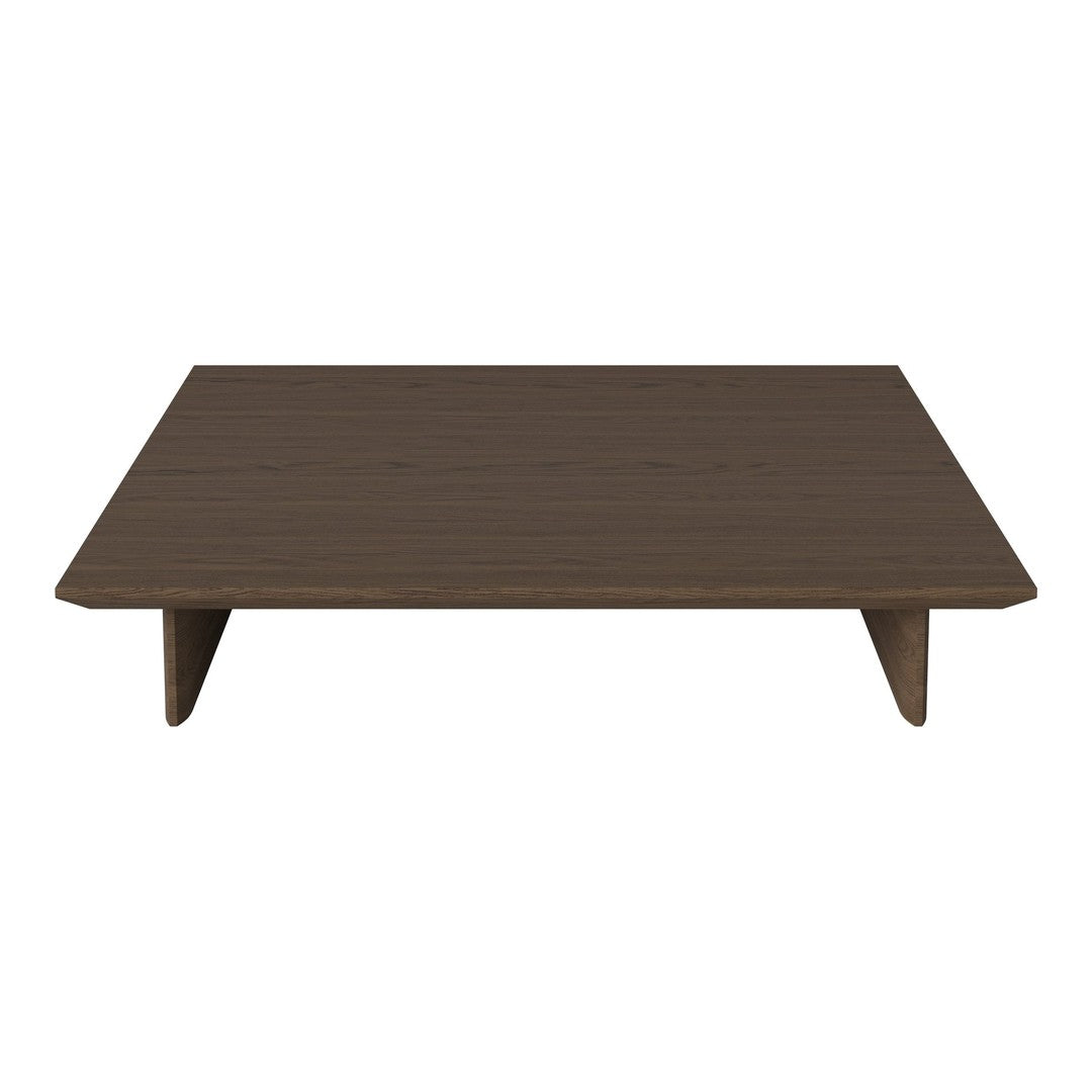 Brown wooden coffee table with a sleek, minimalist design and subtle grain pattern. Perfect for modern interiors.