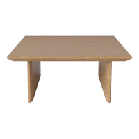 Minimalist wooden coffee table in light natural finish with a sleek, rectangular shape and clean lines.