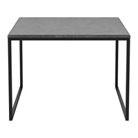 Gray tabletop with a smooth finish, featuring a sleek black metal frame. Perfect for modern decor.