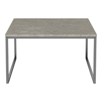 Gray textured tabletop with a modern silver metal frame, perfect for contemporary interiors.