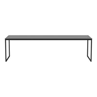 Sleek gray tabletop with a matte finish, paired with a minimalist black metal frame. Perfect for modern decor.