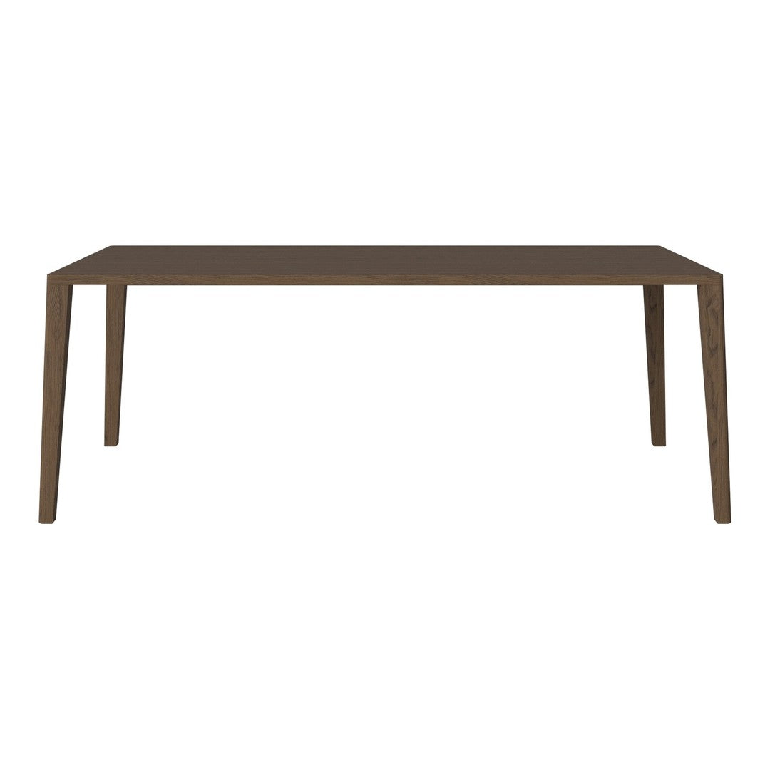 Brown rectangular dining table with clean lines and minimalistic design, perfect for modern interiors.