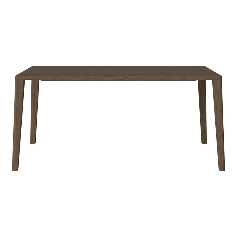 Brown rectangular dining table with sleek, minimalistic design and smooth finish. Ideal for modern interiors.