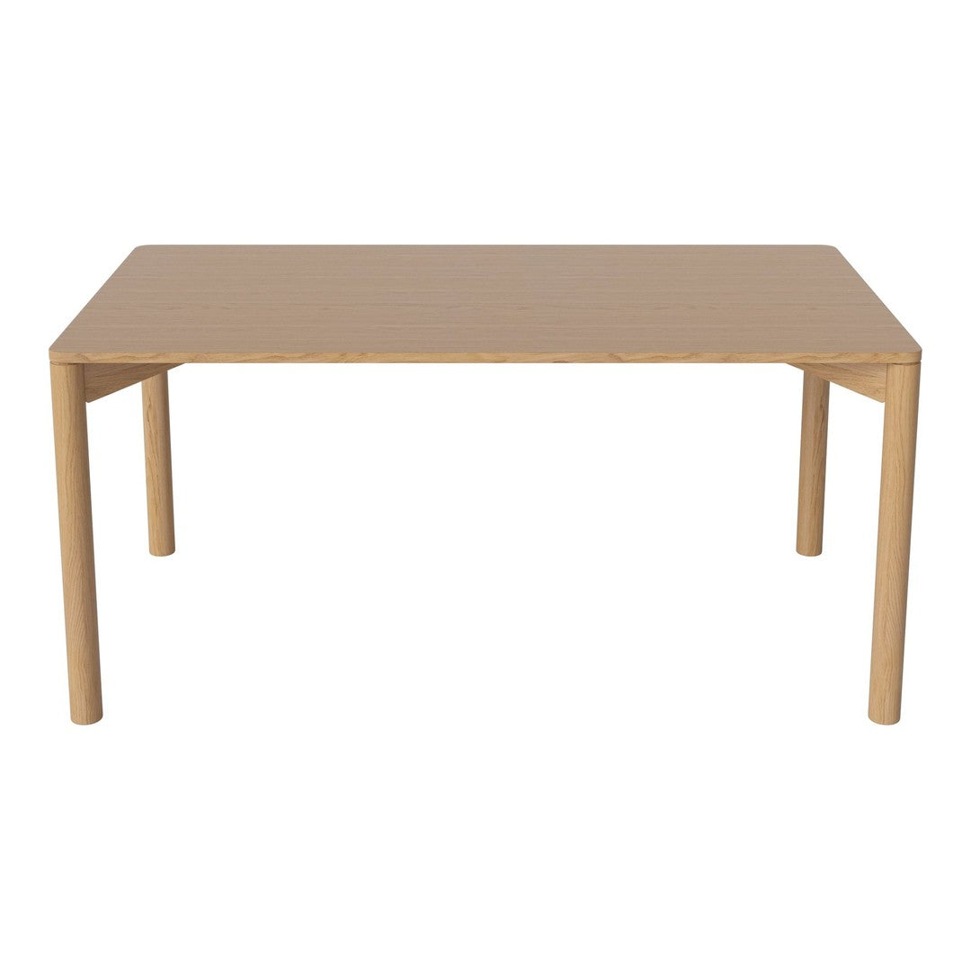 Light wood dining table with a smooth, natural finish and clean lines, perfect for modern spaces.