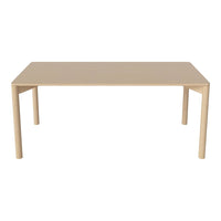 Beige rectangular table with a smooth, solid surface and minimalistic design. Perfect for modern decor.