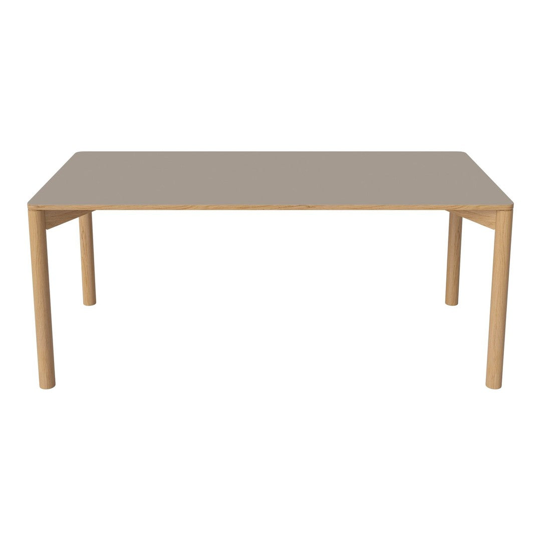 Light beige tabletop with natural wood legs, featuring a sleek, modern design and minimalistic aesthetic.
