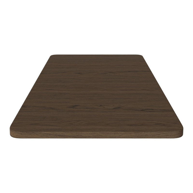 Dark walnut tabletop with a smooth finish and subtle wood grain pattern. Perfect for modern furnishings.