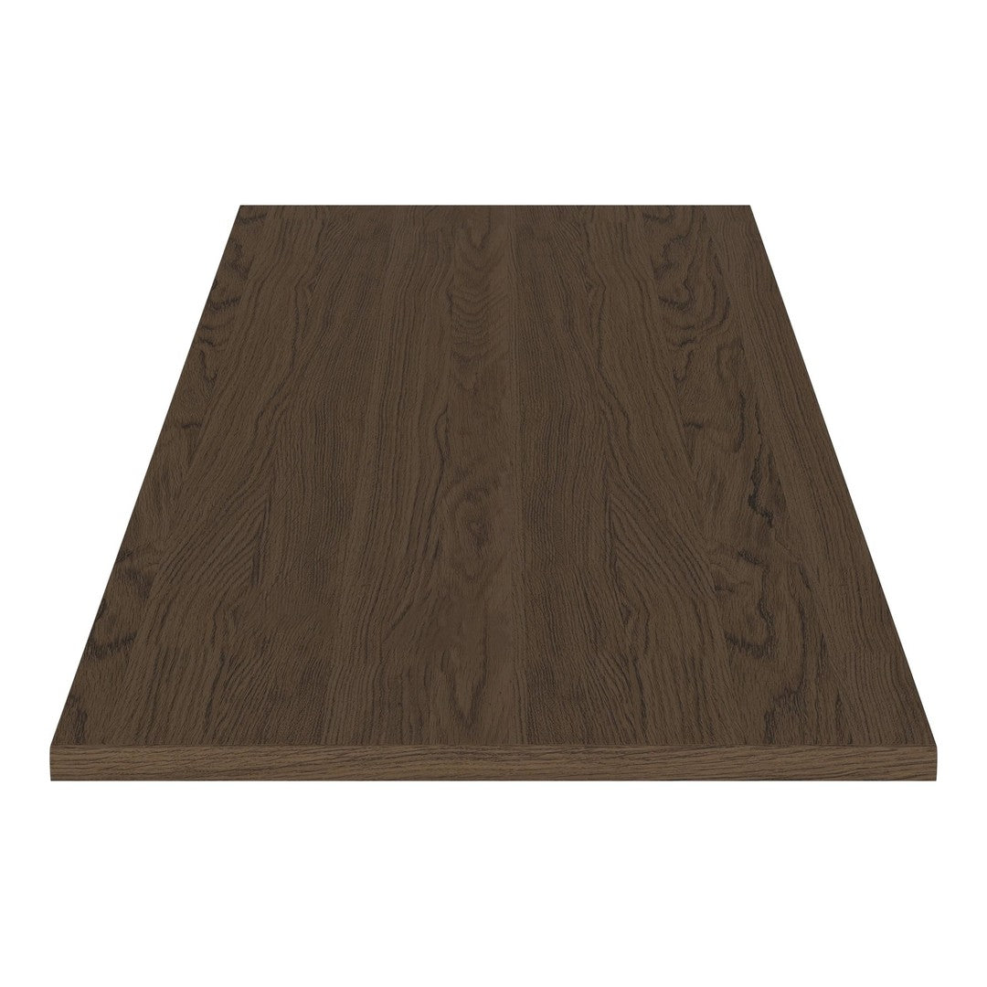 Dark walnut tabletop with a wood grain pattern, showcasing rich brown hues and subtle texture variations.