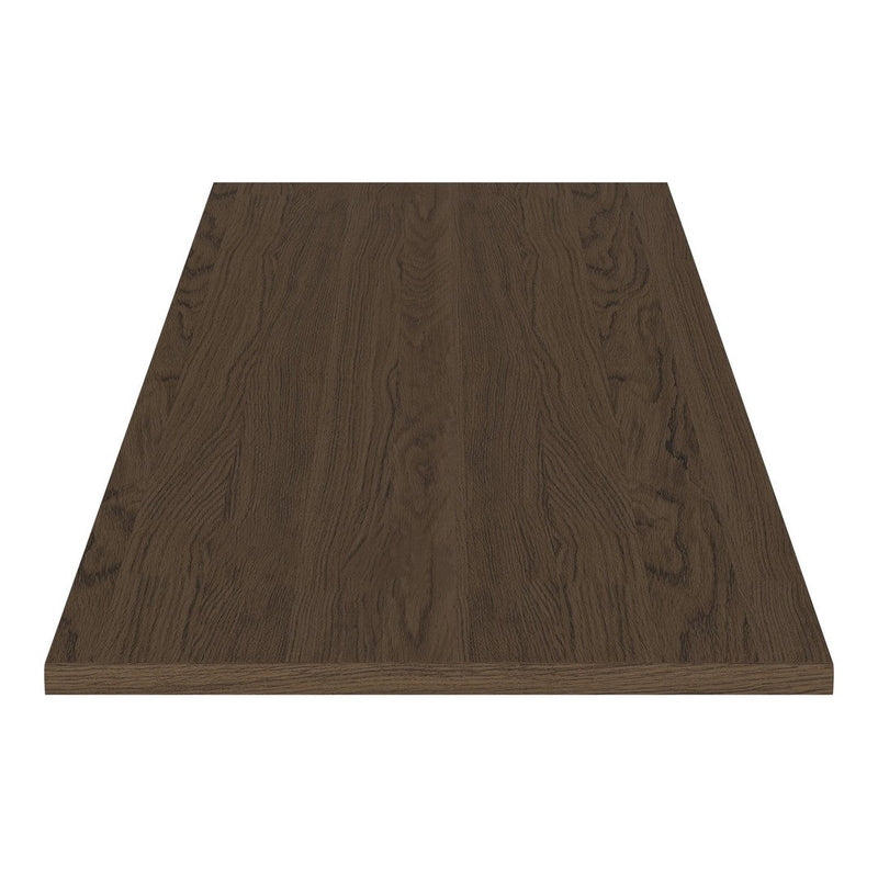 Dark walnut tabletop with a wood grain pattern, showcasing rich brown hues and subtle texture variations.