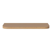 Light oak wood shelf with a smooth, natural finish and rounded edges, perfect for modern decor.