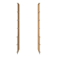 "Natural wood grain finish with a smooth, light tan color and minimalist design for stylish organization."
