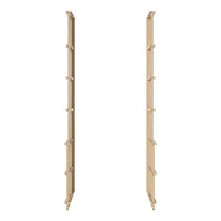Natural wood finish with a smooth texture and vertical panel design, ideal for modern home decor.