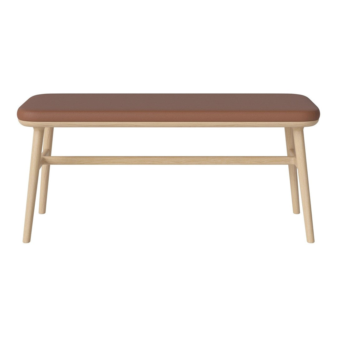 Brown top with a smooth finish and light wooden legs, featuring a minimalist design perfect for modern decor.