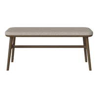 Light beige tabletop with subtle texture on brown wooden legs, perfect for modern decor.
