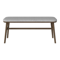 Light gray patterned top with natural wood legs, ideal for modern home decor.