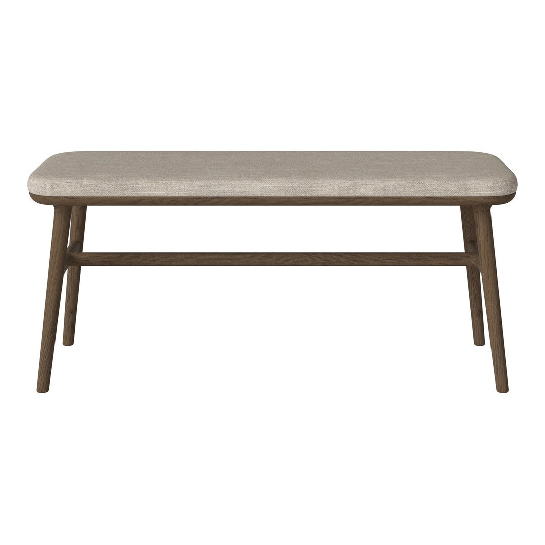 Neutral beige tabletop with a subtle texture, complemented by a brown wooden frame and legs, creating a modern look.