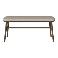 Neutral beige tabletop with a subtle texture, complemented by a brown wooden frame and legs, creating a modern look.