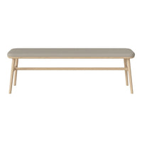 Light gray rectangular tabletop with natural wood legs, minimalist design and smooth finish. Perfect for modern decor.