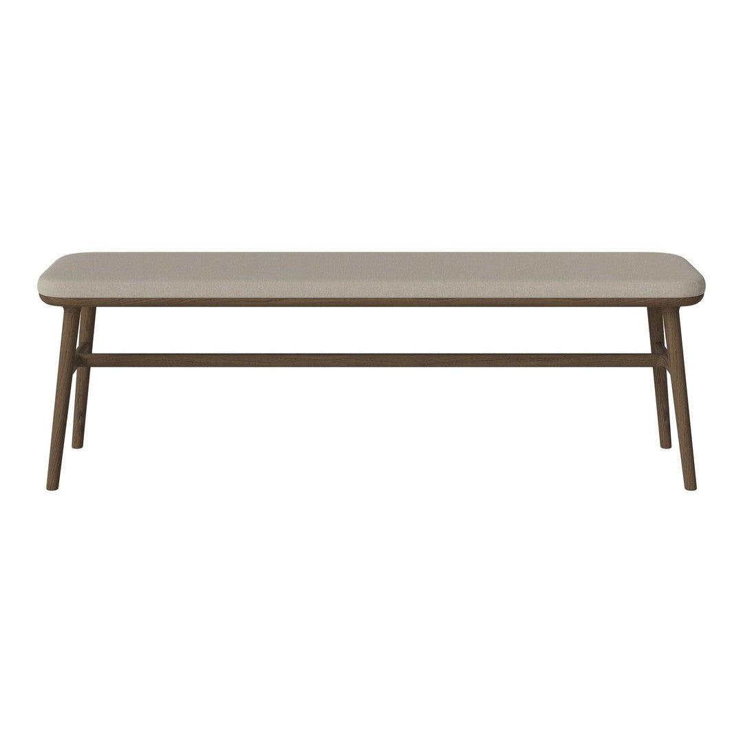 Light beige tabletop with smooth finish, paired with natural wood legs for an elegant, minimalistic design.