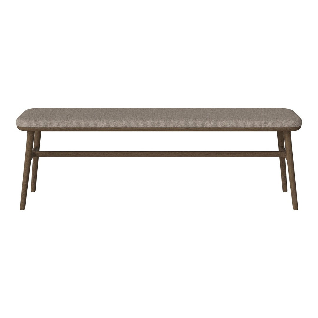 Neutral beige bench with a smooth, matte finish and simple, sleek design. Perfect for modern interiors.