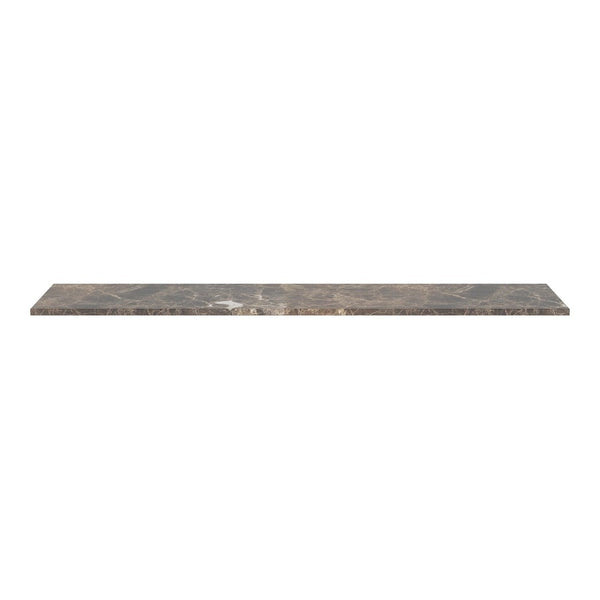 Smooth, gray countertop with subtle marbling in warm beige and lighter speckles, ideal for modern spaces.