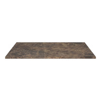 Brown marble tabletop with subtle dark veining and a sleek, polished finish. Perfect for modern decor.