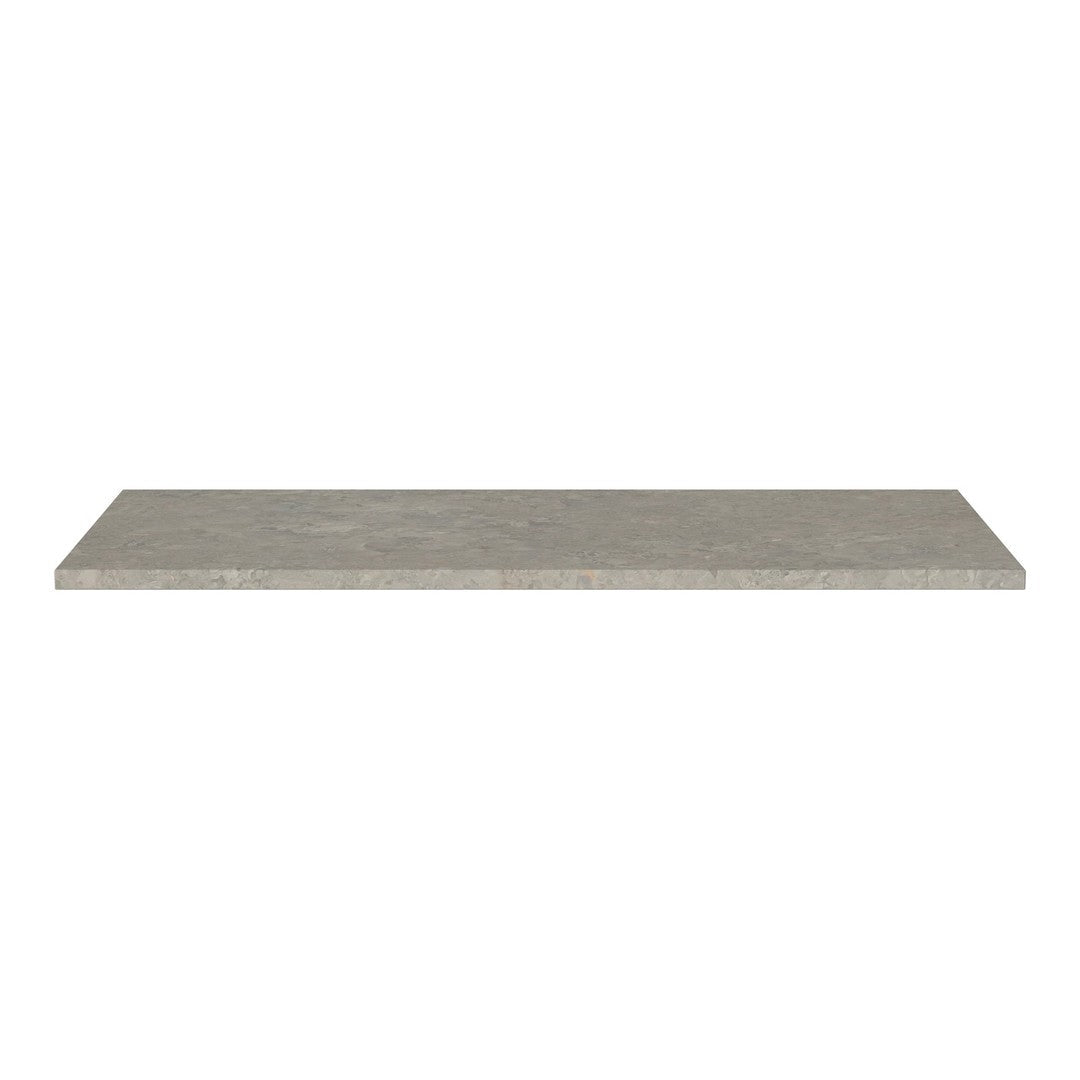 Gray concrete shelf with a smooth, matte finish, featuring subtle variations in tone for a modern look.