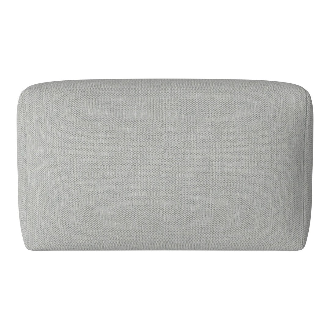 Light gray fabric cushion with a subtle striped pattern, perfect for modern decor. Soft and versatile design.
