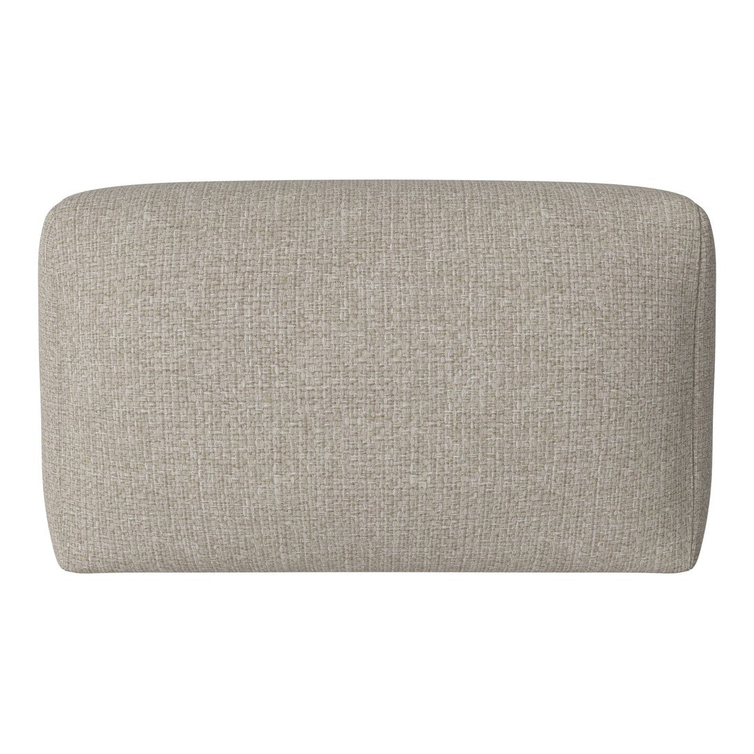 Textured beige fabric pillow with a subtle woven pattern, perfect for modern decor.
