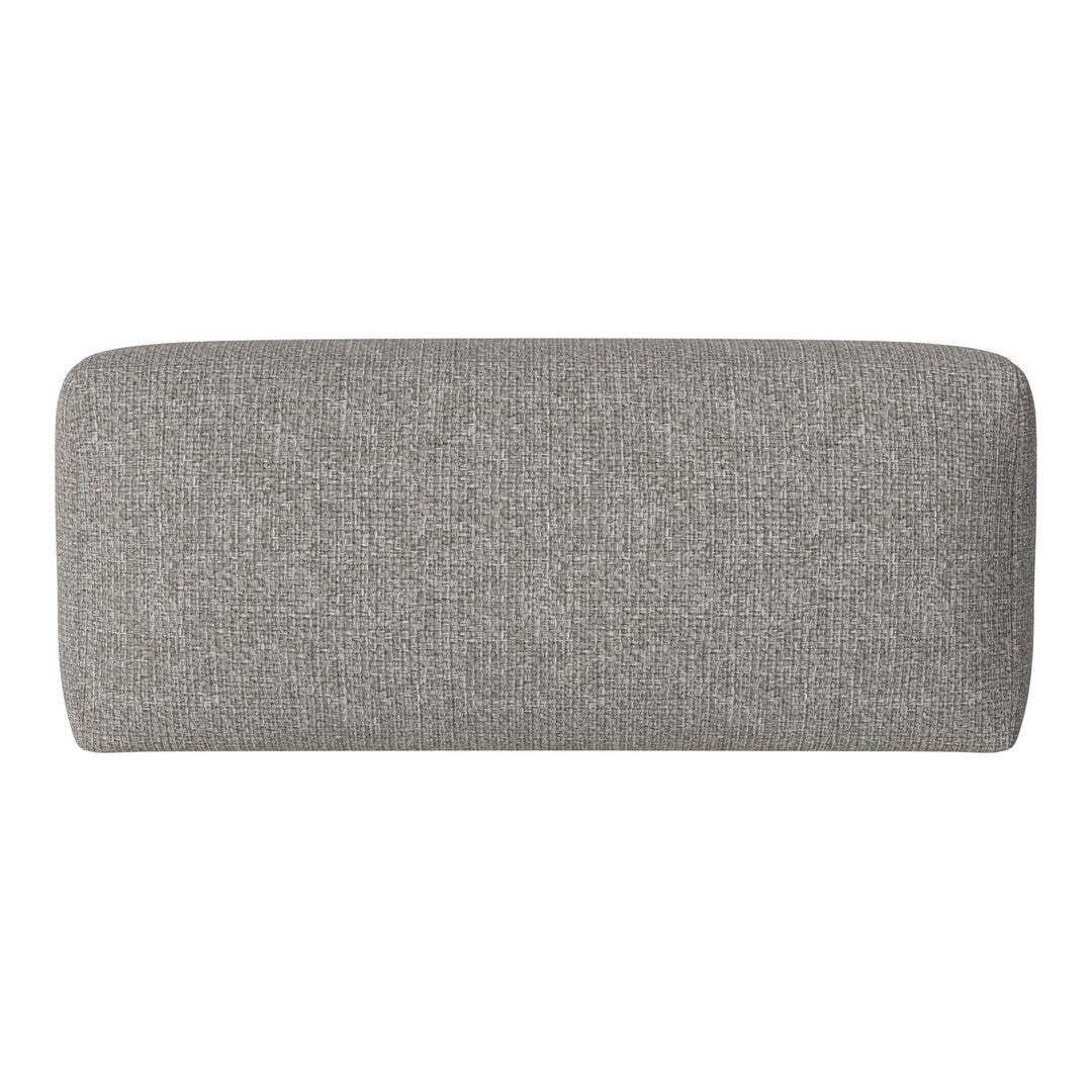 Gray fabric upholstery with a subtle textured pattern, perfect for modern home décor.