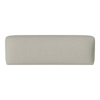Light grey upholstered headboard with a smooth, minimalist design, perfect for modern bedroom decor.