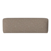 Beige upholstered cushion with a textured pattern, ideal for adding warmth and style to any decor.
