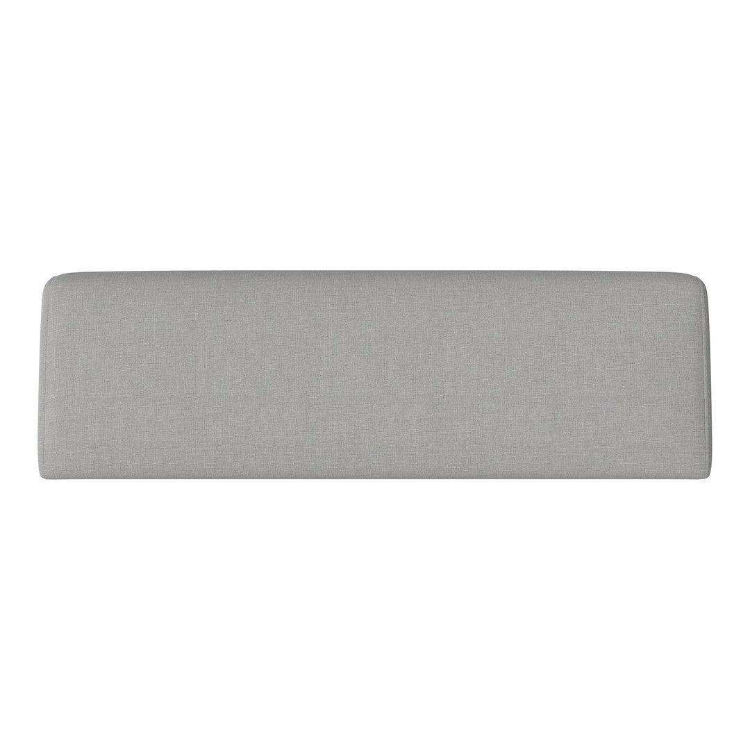 Gray upholstered headboard with a smooth, minimalist design and subtle texture. Perfect for modern decor.