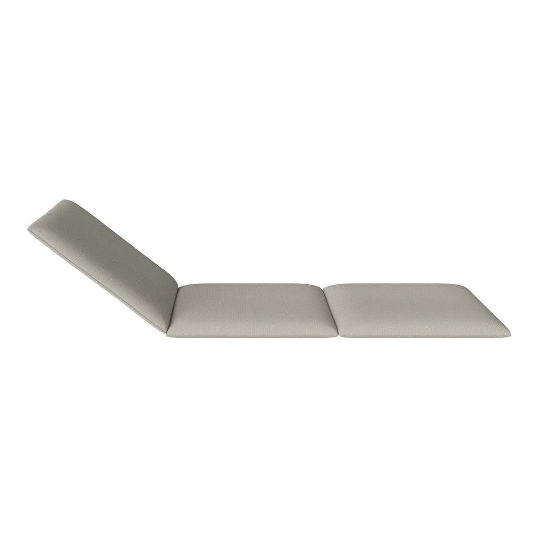 Light gray adjustable lounge chair with a smooth, modern design and minimalistic style, perfect for outdoor spaces.