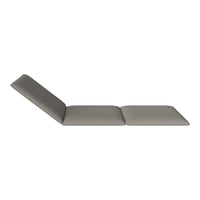 Gray chaise lounge with a smooth, sleek design and minimalistic pattern, perfect for modern decor.