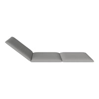 Gray lounge chair with a sleek, minimalist design and smooth, solid pattern. Perfect for modern decor.